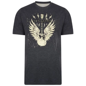 Camiseta Top para Hombre Talla Grande Mezcla de Algodón Mangas Cortas Impresa Cuello Redondo 2-8XL - Imagen 1 de 3