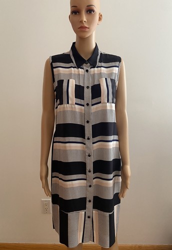 Abito Kate Spade Geo Wrap in seta nuovo senza etichette. Taglia Large