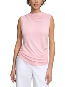 Calvin Klein Womens Pleated Knit Shell Pink Size M MSRP $59 - Picture 1 of 1