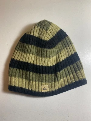 Gorro de invierno reversible vintage Quiksilver años 90 gris negro marrón a rayas Foto 1 de 4