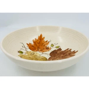Metlox Salad Pasta Serving Bowl 11" Woodland 60s Vintage Fall Leaf THANKSGIVING - Picture 1 of 7
