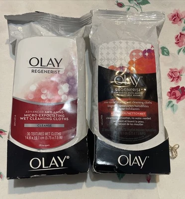 2~OLAY Regenerist Paños Limpieza Microexfoliantes Antienvejecimiento Avanzados Retirados Foto 1 de 3
