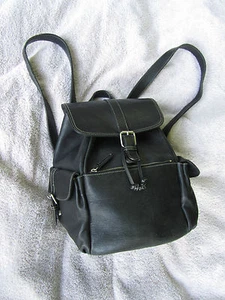 Exceptional J. Crew Black Leather Book Bag Backpack Purse beautiful leather EUC - Picture 1 of 12
