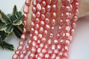 BBR398 Perlas cultivadas Hebra Agua Dulce Perlas Joyería Collar 8-9mm Barroco - Imagen 1 de 1