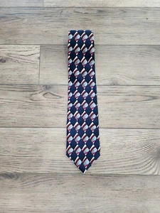 Vintage J Garcia Tie Mens Necktie Stonehenge yellow Blue Silk Made USA - Picture 1 of 3