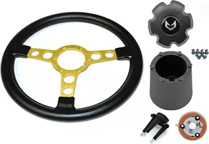 Black Gold Spoke Fat Formula Steering Wheel Kit 1972-1980 Firebird/Trans AM - Picture 1 of 8