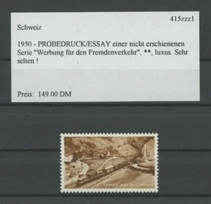 SVIZZERA ESEMPLARE 1950 SAGGIO PROVA DI PROVA STAMPA TRENO GOTHARD (m2148 - Foto 1 di 1