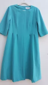 Helene Berman Jersey short sleeve Dress size 12 teal new tags bxf - Picture 1 of 3