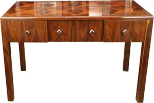 Casa Padrino Art Deco Sekretär Braun Intarsien 129 x 66 x H86 mit 3 Schubladen - Bild 1 von 2