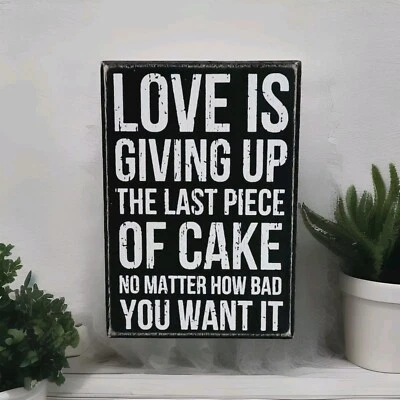  NEW! Funny Box Sign Primitives by Kathy Giving up the Last Piece of Cake - Image 1 of 4