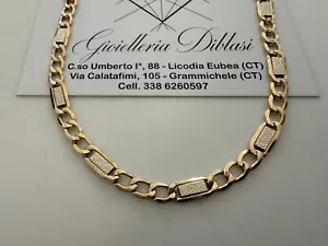 COLLANA ORO 18 KT 750% Giallo Bianco COLLIER Maglia CATENA Girocollo Uomo Donna - Foto 1 di 9