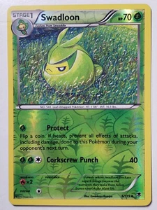 REVERSE HOLO Swadloon 6/119 LP - Phantom Forces Pokemon Card Tomokazu Komiya - Imagen 1 de 3