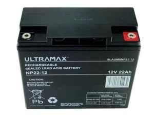 Lawn Mower Battery Ultramax AGM/GEL 12V 22AH (Replace 17AH 18AH 19AH 20AH 21AH) - Picture 1 of 2