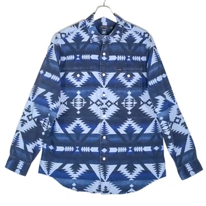 Polo Ralph Lauren Indigo Blue Southwestern Aztec Beacon LS Shirt Men's Size M - Picture 1 of 13