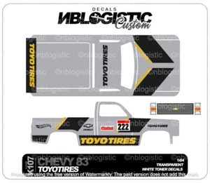 '83 CHEVY SILVERADO Calcomanía Tobogán Acuático Personalizada para Hot Wheels 1/64 118 - Imagen 1 de 4