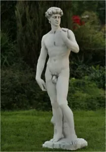 🔶Steinfigur David Michelangelo 120cm Gartenfigur Skulptur Steinkunst BLACKFORM - Bild 1 von 4