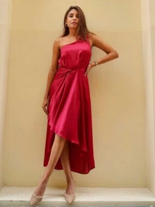 Ritu Kumar Label Wine One-Shoulder Dress size S - Picture 1 of 10