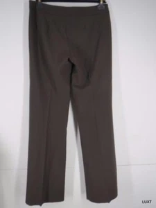 Pantalone Trina Turk Marrone Taglia 6 S Piatto Frontale Dritto Largo Svasato Gamba Elasticizzato Lavoro - Foto 1 di 12