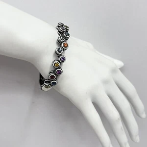 Bracciale M.C.L Matthew Campbell Laurenza Multi Zaffiro Argento Sterling 50 Grammi - Foto 1 di 10