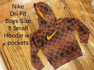 Nike Dri Fit Neon Hoodie sweatshirt w/ Pockets, Little Boys Size 5 Small - Picture 1 of 12