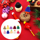 10pcs Mini Santa Hats Crochet Craft Decor for Christmas Wine Bottle Topper