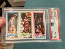 1980 Topps Larry Bird Magic Johnson Julius Erving rookie psa 6! Looks nicer!