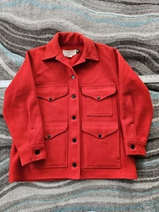 Vintage Filson Mackinaw Wool Cruiser Jacket Womens Size 14 Red Medium 60s 70s - Bild 1 von 13