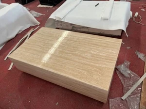 ITALIAN TRAVERTINE RECTANGLE COFFEE TABLE 55x30 CUSTOM MADE READY TO SHIP - Picture 1 of 2