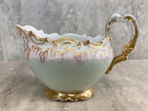 Gravy Barco/Crema Con Mango - Dorado Limoges Francia - Pintado a Mano - Imagen 1 de 10