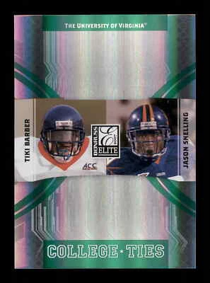 2007 Donruss Elite College Ties Green /800 Tiki Barber Jason Snelling Rookie RC - Image 1 of 2