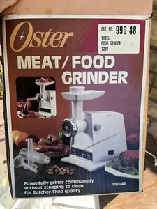 Vintage Oster Heavy Duty Food Grinder #990-48 White ~~ w/ Box - Picture 1 of 3