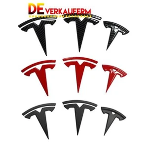 3 Stück /Set Motorhaube+Kofferraum+Lenkrad Abzeichen Deckel Für Tesla Model 3 - Bild 1 von 9