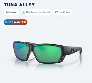 Costa del Mar Tuna Alley Blackout Sonnenbrille grün verspiegelt 06S9009 900921 ** Riss - Bild 1 von 7