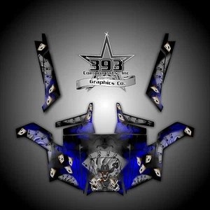 Polaris RZR 900 XP UTV Wrap Graphics Decal Kit 2011-2014 Outlaw Blue - Picture 1 of 1