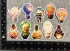 Lot of 10 Assorted World In A Lightbulb Universe Terrarium Vignette Stickers