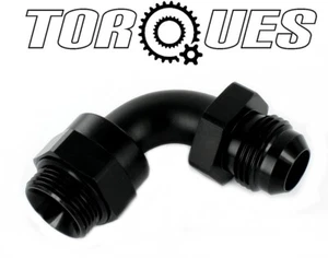 AN-10 (10AN AN10) to M22x1.5 Metric 90 degree Adapter SETRAB Oil Cooler In Black - Picture 1 of 4