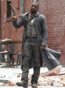 Idris Elba The Dark Tower Gray Leather Long Coat for Men and Women - Picture 1 of 7