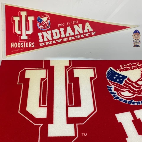 1993 Vintage Indiana Hoosiers University Pennant 12x30 Football Bowl IU Cover