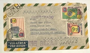 Brazil , Air Mail envelope posted 1945 To Youngstown Ohio - Picture 1 of 4