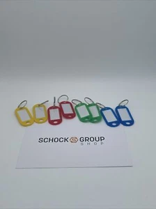 Schlüsselanhänger Schlüsselschilder zum Beschriften farbig 8 Stück 50x22 mm NEU - Bild 1 von 1