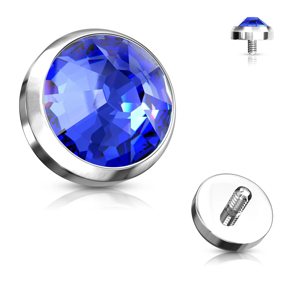 14g 5 mm Zafiro Azul C.Z. Cabezales de anclaje dérmico de acero quirúrgico  Foto 1 de 1