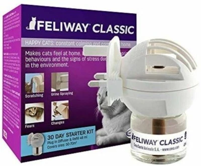 FELIWAY Classic Plug In Diffuser + Refill Pack Calm Cat Stress Relief Pheromone - Image 1 of 4