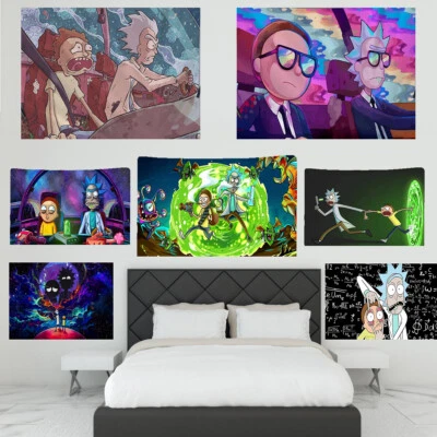 Tapestry Rick and Morty Anime Psychedelic Fan Art Television Poster Home Decor - Image 1 of 2