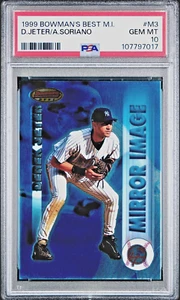 DEREK JETER/SORIANO Yankees HOF 1999 Bowman's Best Mirror Image PSA 10 gemme ottime condizioni - Foto 1 di 2