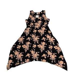 Pact Twilight Floral Fit & Flare Handkerchief Dress XL Pockets Organic Cotton - Picture 1 of 7