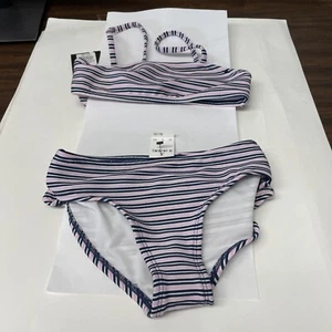 Girls Striped Bikini Set art class S Blue Pink - Picture 1 of 8