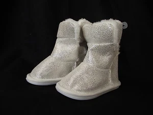 BNWT Baby Girls Sz 3 Mango Brand Super Soft Mock Fur Lined Sparkle Slipper Boots - Picture 1 of 2