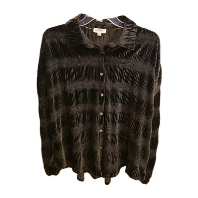 Top túnica Umgee talla L terciopelo acanalado abotonada verde bosque goblincore vacaciones Foto 1 de 4