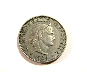 Switzerland 1939-B 20 Rappen Coin - Picture 1 of 5