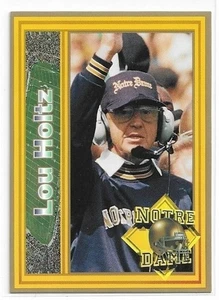 Scheda LOU HOLTZ 1993 Notre Dame Fighting Calcio Irlandese NR MT - Foto 1 di 1